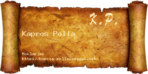 Kapros Polla névjegykártya